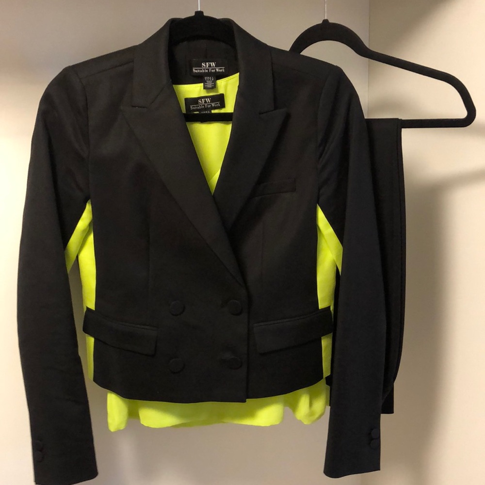 SFW 3-Piece Suit - Black and Neon Green